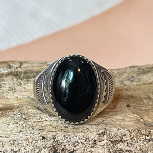 Southwest Style Black Onyx Sterling Silver Ring