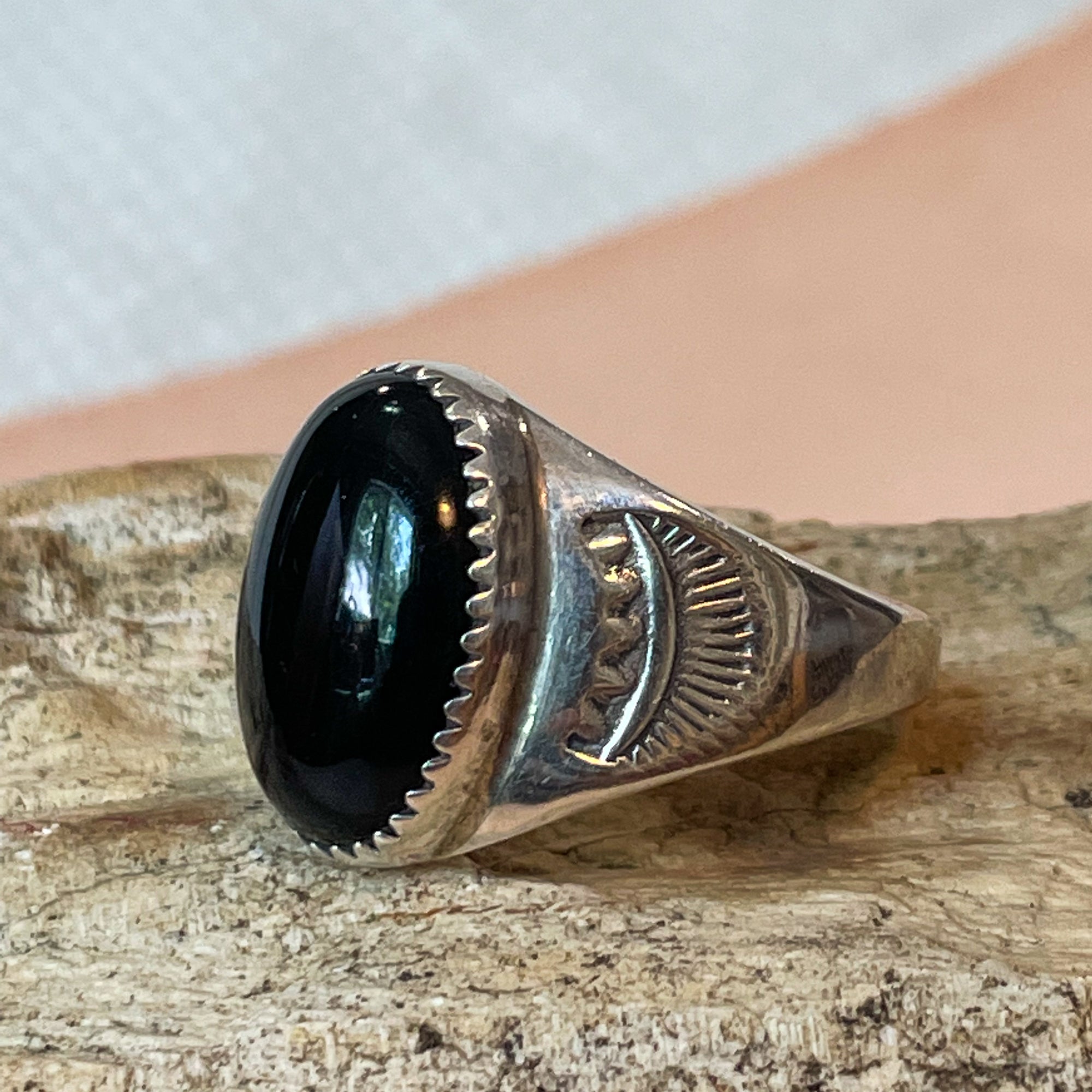 Southwest Style Black Onyx Sterling Silver Ring