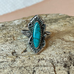 Petit Sterling Silver Turquoise Ring